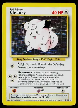 Pokemon Card - Clefairy Base Set 5/102 Holo Rare - Image 1