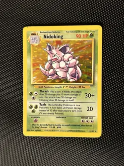 Pokemon Nidoking Base Set 11/102 Holo Rare 1999 90 HP Stage 2 Wizards Card - Image 1