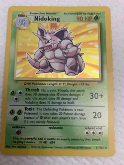 Nidoking, Pokemon TCG Holo Rare Card, Base Set 11/102 - Image 2