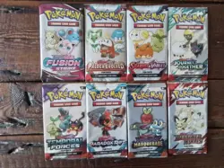 8 Pokemon blister cards paldea Scarlet Fusion rivals Booster Fun Pack promo vmax - Image 1
