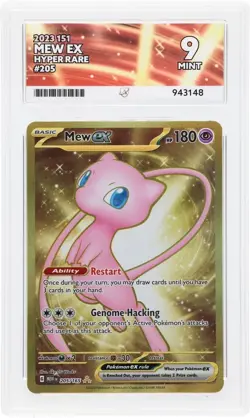 Mew ex Hyper Rare Gold #205/165 2023 Pokemon 151 Pokemon Card ACE 9 Mint - Image 1
