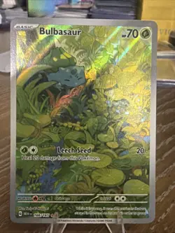 Pokemon TCG Bulbasaur Scarlet & Violet 151 Full Art Rare Card 166/165 - Image 1