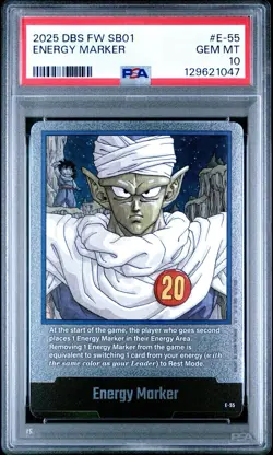 PSA 10 Gohan Piccolo E-55 Energy Marker Dragon Ball Manga Booster Card Fusion - Image 1