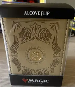 Ultra PRO Magic: The Gathering Alcove Flip Deck Box 100 ct Faux Leather Beige - Image 1