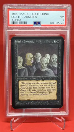 PSA 7 NM 1993 MTG Magic The Gathering Graded Alpha Scathe Zombies - Image 1