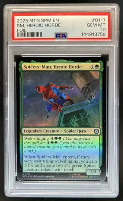 2025 Magic MTG Marvel's Spider-Man Spiders-Man Heroic Horde Foil #0117 PSA 10 - Image 1