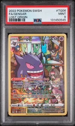 2022 POKEMON SWORD & SHIELD LOST ORIGIN #TG06 FULL ART/GENGAR PSA 9 - Image 1