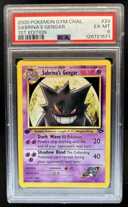 2000 Pokemon Gym Challenge 1st Edition Sabrina's Gengar #29/132 PSA 6 - Image 1