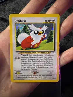 Pokemon TCG Delibird 5/64 Neo Revelation Holo Rare Card- DMG - Image 3