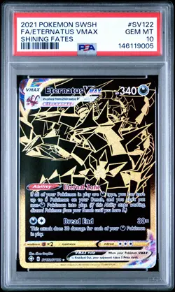 2021 POKEMON SWORD & SHIELD SHINING FATES #SV122 FULL ART/ETERNATUS VMAX PSA 10 - Image 1