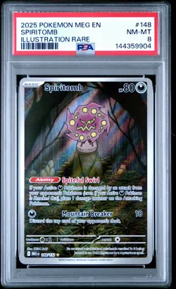 2025 POKEMON MEG EN-MEGA EVOLUTION ILLUSTRATION RARE #148 SPIRITOMB PSA 8 - Image 1