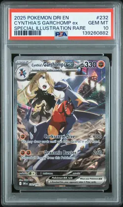 2025 POKEMON DRI SPECIAL ILLUSTRATION RARE #232 CYNTHIA'S GARCHOMP EX PSA 10 - Image 1