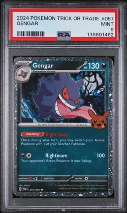 2024 POKEMON TRICK OR TRADE #057 GENGAR PSA 9 - Image 1