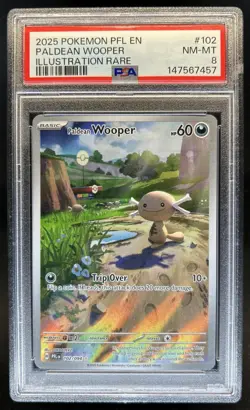 2025 Pokemon Phantasmal Flames Paldean Wooper Illustration Rare #102/094 PSA 8 - Image 1