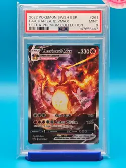 PSA 9 - 2022 POKEMON SWSH BLACK STAR PROMO 261 FULL ART/CHARIZARD VMAX - Image 1