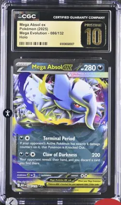 Pokemon TCG Mega Absol ex 086/132 Mega Evolution CGC 10 PRISTINE 🔥 - Image 1