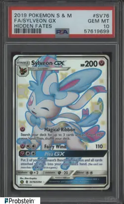 2019 Pokemon S&M Hidden Fates #SV76 FA/Sylveon GX PSA 10 GEM MINT - Image 1