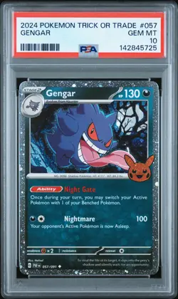 2024 POKEMON TRICK OR TRADE #057 GENGAR PSA 10 - Image 1