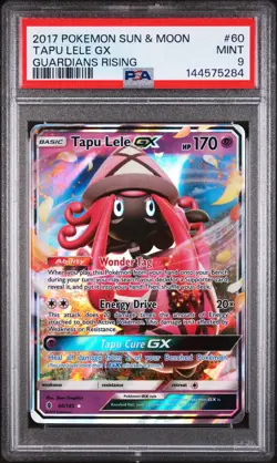 2017 POKEMON SUN & MOON GUARDIANS RISING #60 TAPU LELE GX PSA 9 - Image 1