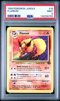 1999 POKEMON JUNGLE #19 FLAREON PSA 9 - Image 1