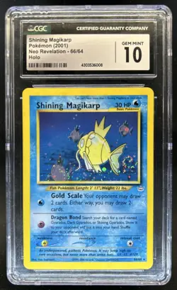2001 Pokemon Neo Revelation Shining Magikarp #66/64 CGC 10 - Image 1
