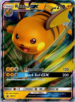 Raichu GX SM213 Promo SM Black Star Promos Pokemon NM - Image 1