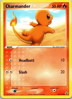 Charmander 58/112 Common FireRed & LeafGreen Pokemon NM - Image 1