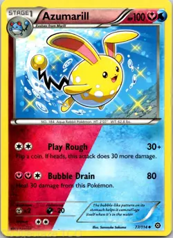 Azumarill 77/114 Uncommon Steam Siege Pokemon LP - Image 1