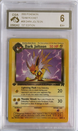 Pokemon 2000 Dark Jolteon Team Rocket 1st Edition English 38/82 CGA 6 rare - Image 1