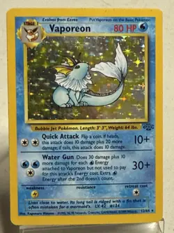 Pokemon TCG - Vaporeon - 12/64 - Holo Unlimited - Jungle MP - Image 1
