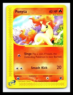 💥 PONYTA 2002 Pokemon Vintage # 126/165 Expedition E-Reader Non Holo Foil - Image 1