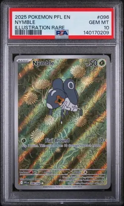 2025 POKEMON PFL EN-PHANTASMAL FLAMES ILLUSTRATION RARE #096 NYMBLE PSA 10 - Image 1