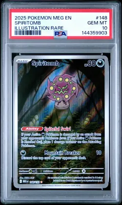 2025 POKEMON MEG EN-MEGA EVOLUTION ILLUSTRATION RARE #148 SPIRITOMB PSA 10 - Image 1