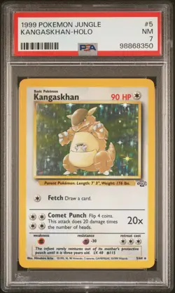 1999 POKEMON JUNGLE #5 KANGASKHAN-HOLO PSA 7 - Image 1