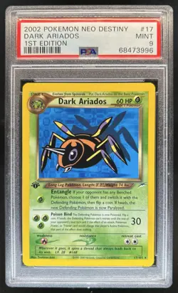 2002 Pokemon Neo Destiny 1st Edition Dark Ariados #17/105 PSA 9 - Image 1