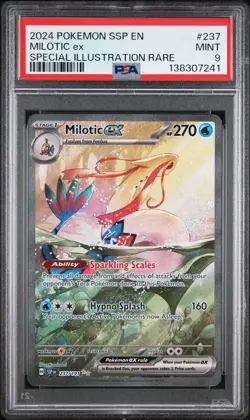 2024 POKEMON SSP EN-SURGING SPARKS SPECIAL ILLUSTRATION RARE MILOTIC EX PSA 9 - Image 1