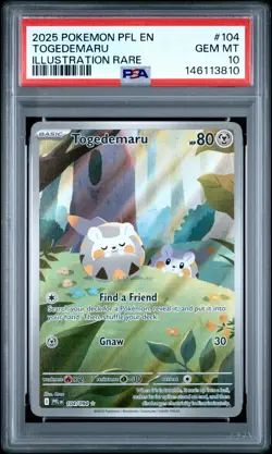 2025 POKEMON PFL EN-PHANTASMAL FLAMES ILLUSTRATION RARE #104 TOGEDEMARU PSA 10 - Image 1