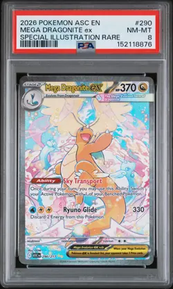 2026 POKEMON ASCENDED HEROES SPECIAL ILLUSTRATION RARE MEGA DRAGONITE EX PSA 8 - Image 1