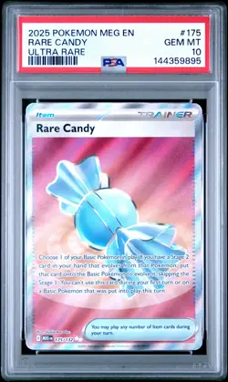 2025 POKEMON MEG EN-MEGA EVOLUTION ULTRA RARE #175 RARE CANDY PSA 10 - Image 1