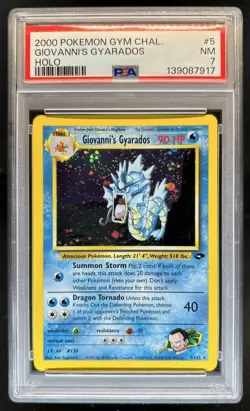 2000 Pokemon Gym Challenge Giovanni's Gyarados #5/132 PSA 7 - Image 1