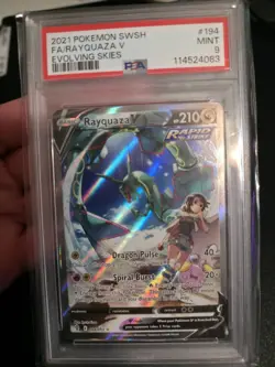 Pokemon Rayquaza V Full Art 194/203 Evolving Skies Holo PSA 9 - Image 1
