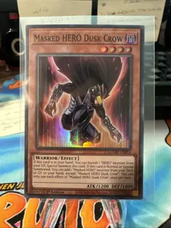 Yu-Gi-Oh Maze Of Muertos Masked HERO Dusk Crow Super Rare MZMU-EN014 NM!!! - Image 1
