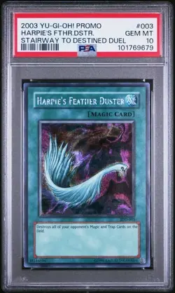 Harpie's Feather Duster *PSA 10* SDD-003 *Prismatic Secret Rare * 2003 *Yugioh - Image 1