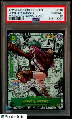 2025 One Piece OP12 EN Manga Alternate Art #118 Jewelry Bonney PSA 10 GEM MINT - Image 1