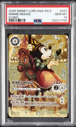 2025 DISNEY LORCANA EN 9-FABLED ICONIC MINNIE MOUSE - SWEETHEART PRINCESS PSA 10 - Image 1