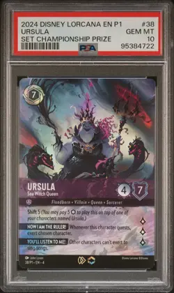 2024 DISNEY LORCANA EN P1-PROMO #38 URSULA - SEA WITCH QUEEN PSA 10 - Image 1