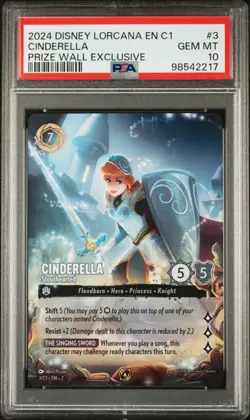 2024 DISNEY LORCANA EN CHALLENGE PROMO PRIZE WALL EXCLUSIVE #3 CINDERELLA PSA 10 - Image 1