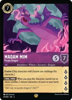 MADAM MIM - Purple Dragon Legendary #47/204 5 Disney Lorcana - RISE OF FLOODBORN - Image 1