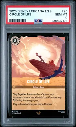 2025 DISNEY LORCANA EN 9-FABLED #26 CIRCLE OF LIFE PSA 10 - Image 1