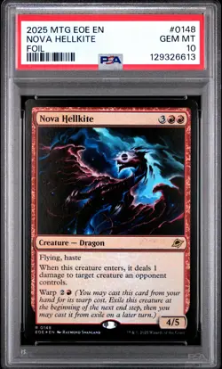 2025 MAGIC: THE GATHERING EDGE OF ETERNITIES FOIL #0148 NOVA HELLKITE PSA 10 - Image 1